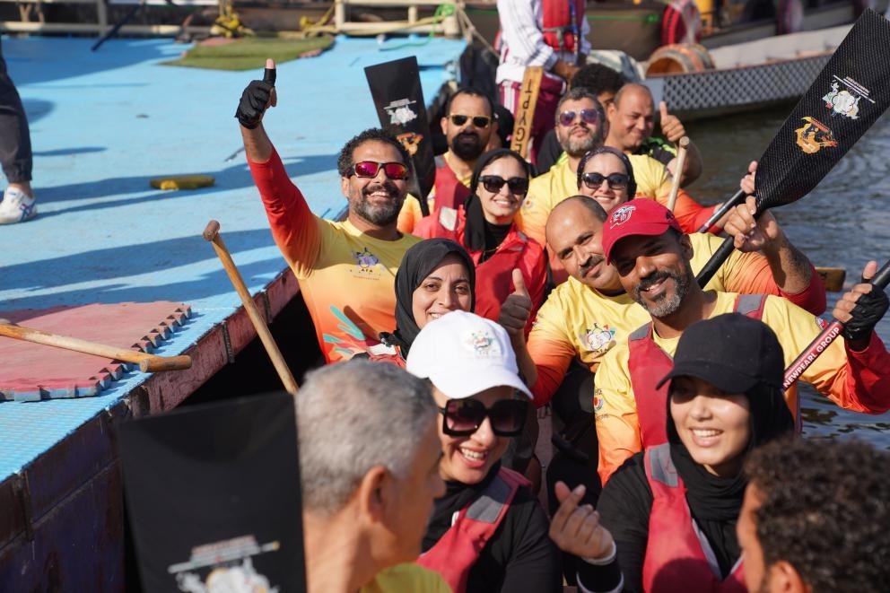 活動(dòng)現(xiàn)場(chǎng)龍舟競(jìng)技，共慶春節(jié)。開(kāi)羅中國(guó)文化中心供圖