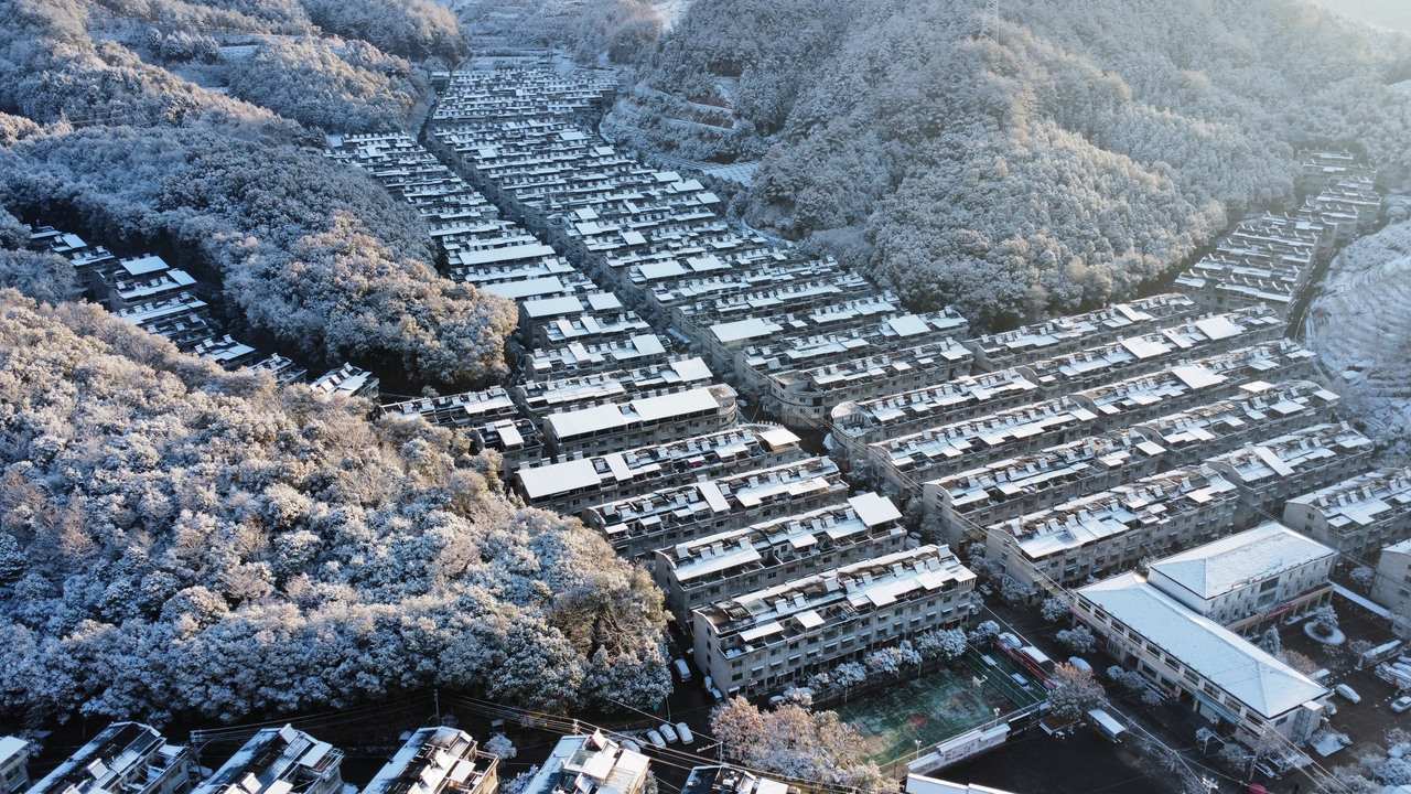 慶元縣濛洲街道同濟新村，雪后初霽。慶元縣融媒體中心 供圖