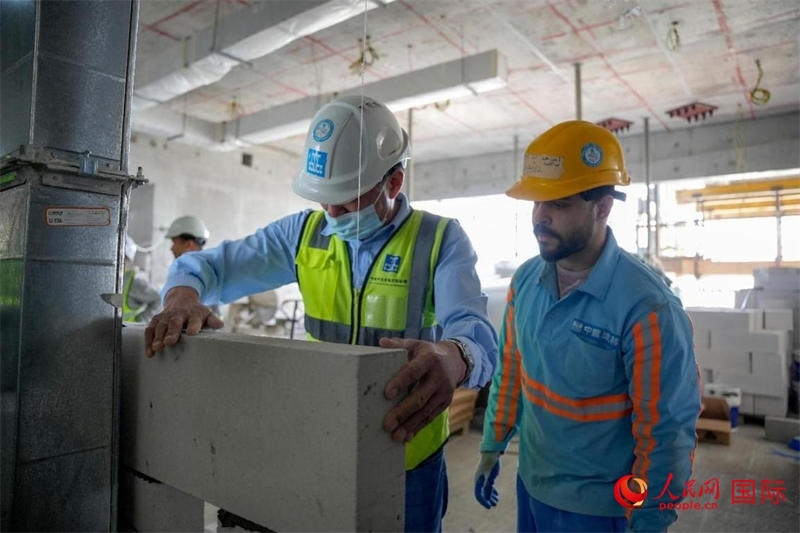 砌墻。人民網(wǎng)塔里克·易卜拉欣攝