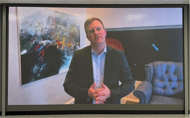 麥克弗森部長通過視頻表達(dá)對中南基建合作前景和未來了良好祝愿。中國銀行約翰內(nèi)斯堡分行供圖