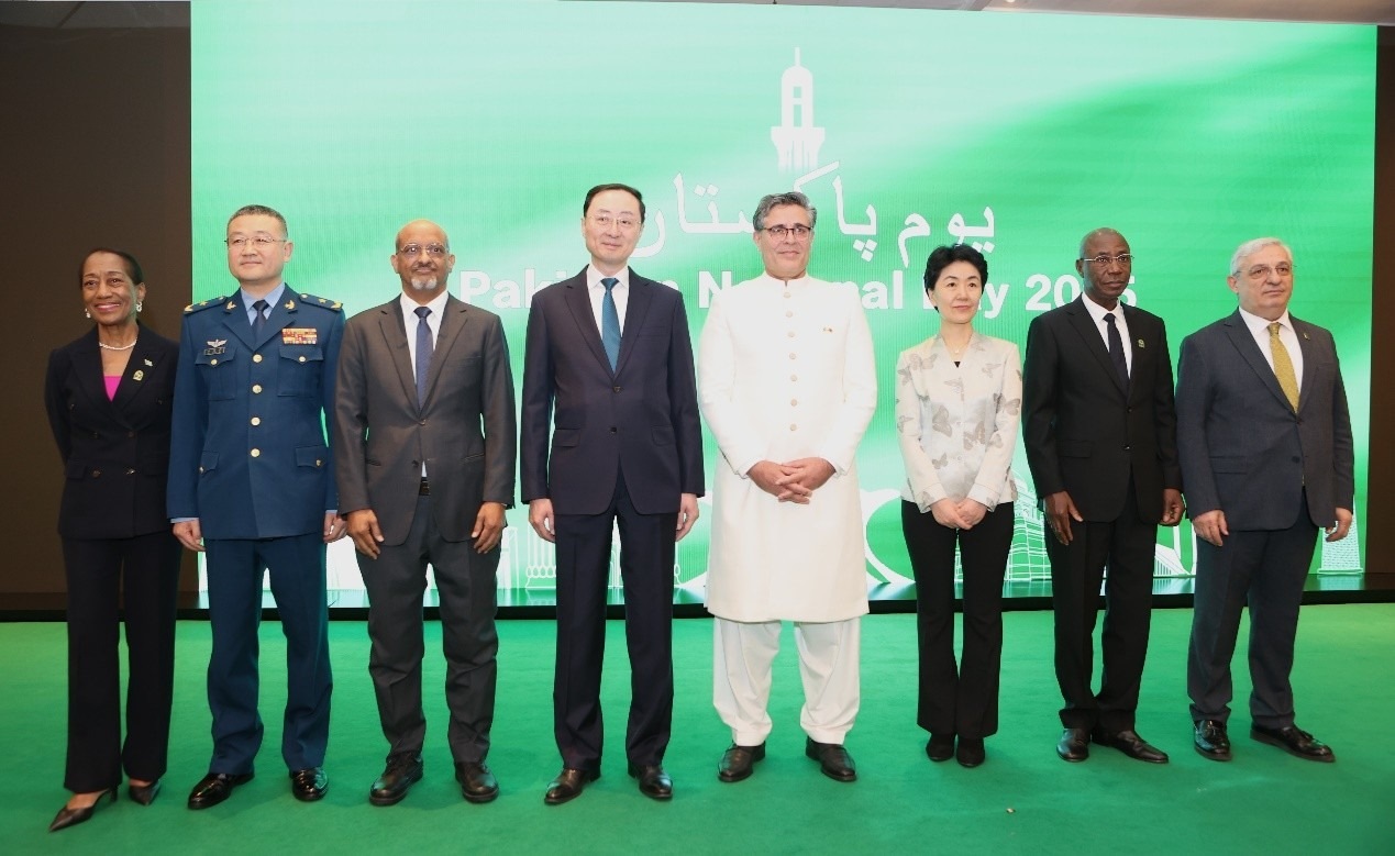 出席招待會的主要嘉賓合影。巴基斯坦駐華大使館供圖