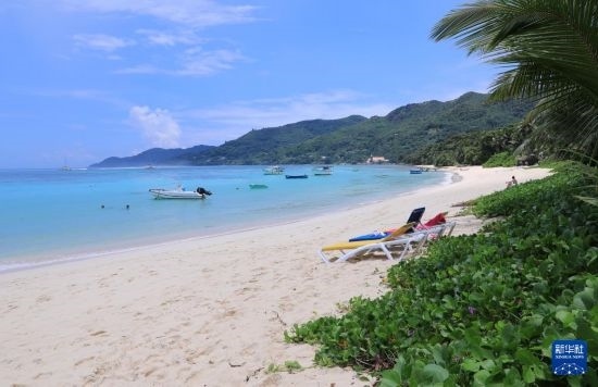 3月19日，游客在塞舌爾馬埃島海邊休閑。新華社記者 董江輝 攝