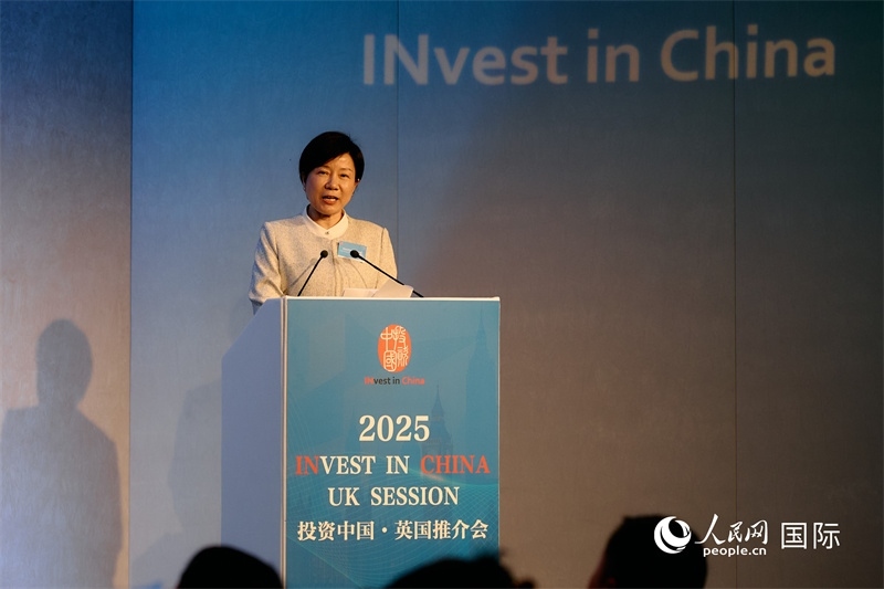 湖南省商務(wù)廳廳長(zhǎng)龍小紅做商務(wù)工作情況推介。楊浩鵬攝。