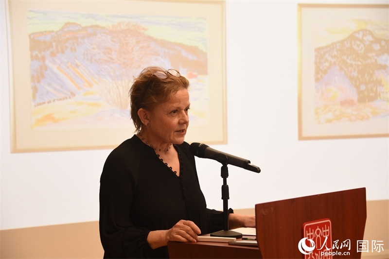 瑞典著名畫家比麗塔·穆爾的藝術(shù)講座。人民網(wǎng)記者 殷淼攝