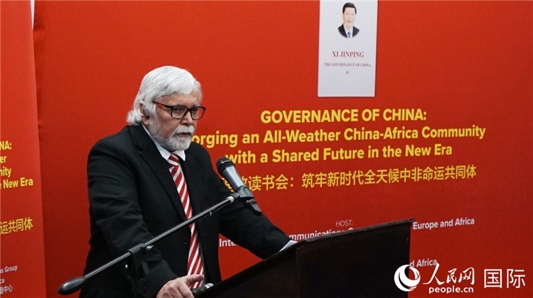 南部非洲科學(xué)、工程、技術(shù)、教育協(xié)會(huì)執(zhí)行副總裁楊煥嶺。人民網(wǎng) 劉暢攝