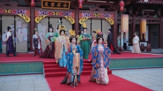 大唐芙蓉園舉辦的漢服展演活動。受訪者供圖