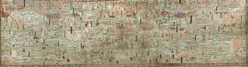 莫高窟第61窟內(nèi)的《五臺山圖》。