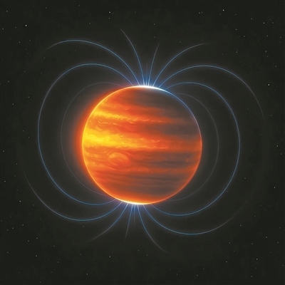 木星磁場(chǎng)（藝術(shù)圖）。圖片來源：物理學(xué)家組織網(wǎng)